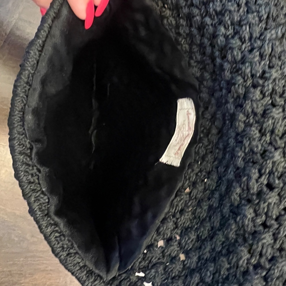 Woman's Small Black Crochet Handbag - Picture 2 of 10